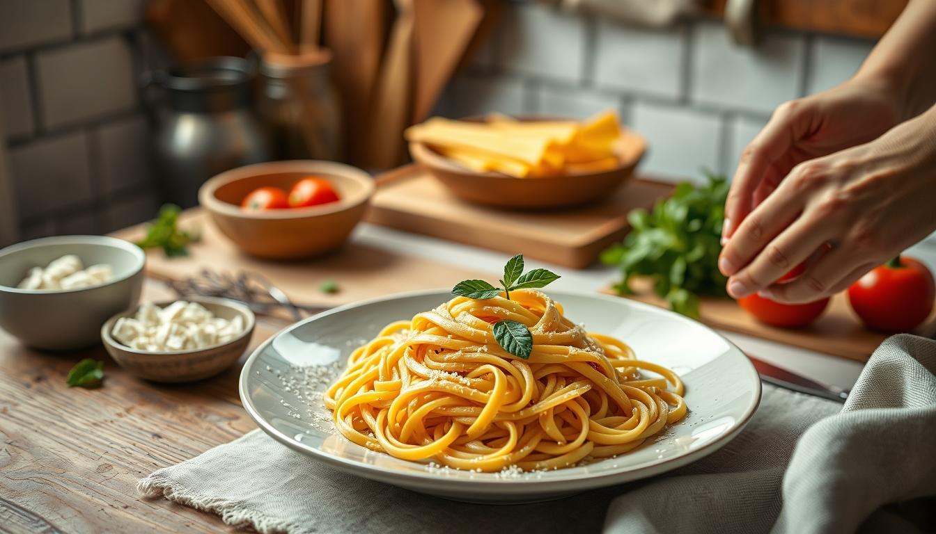 Ingredients prepared for a simple home dinner